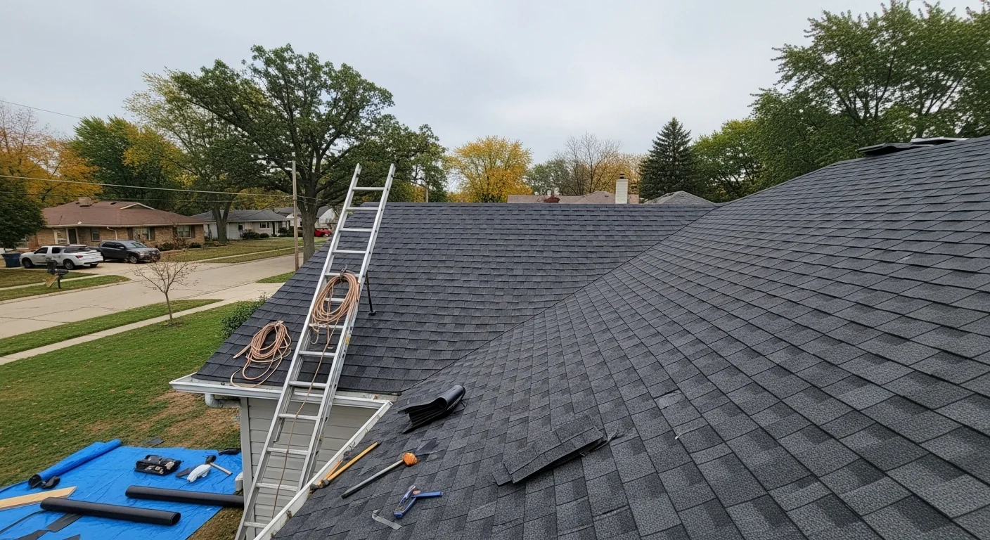 Residential roof installation and repair work